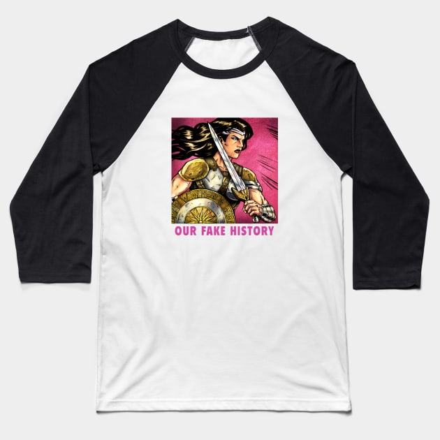 Mythical Amazon Warrior Baseball T-Shirt by Our Fake History